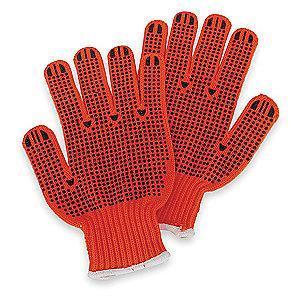 Condor High Visibility Orange/Black Abrasion Resistant Knit Gloves, Acrylic, L