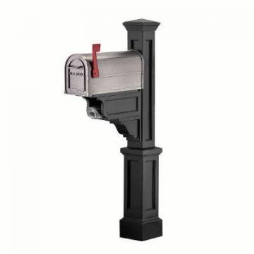 Mayne Dover Mailbox Post (Black) with paper holder