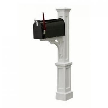 Mayne Newport Plus Mailbox Post (White) mailbox post