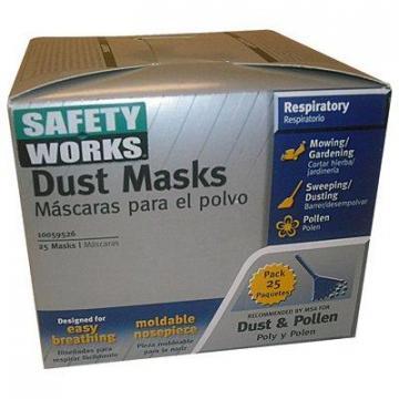 Safety Works 25-Pack Non-Toxic Dust Masks
