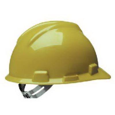 Safety Works V-Gard Slotted Protective Hard Hat, Standard Suspension, Yellow