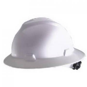 Safety Works V-Gard White Ratchet Suspension Non-Slotted Protective Hard Hat