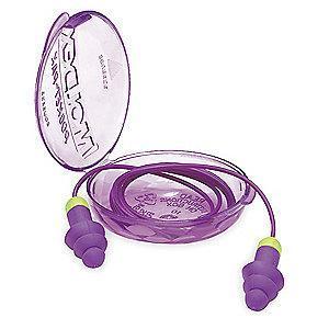 Moldex 27dB Reusable Flanged-Shape Ear Plugs; Corded, Purple