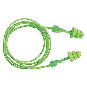 Moldex 27dB Reusable Flanged-Shape Ear Plugs; Corded, Green