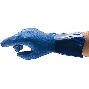 Ansell Chemical Resistant Gloves, Cotton Lining, Blue, PR 1