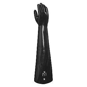 Ansell Chemical Resistant Gloves, Standard Thickness, Fleece/Jersey Lining, Blk