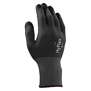 Ansell 15 Gauge Rough Nitrile Coated Gloves, 9, Black/Gray