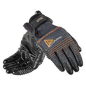 Ansell Nitrile Cut Resistant Gloves, Kevlar, Nylon, Spandex Lining, Gray/Black