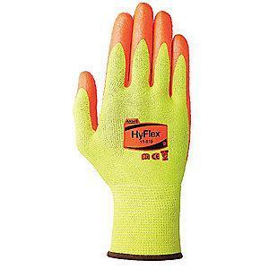 Ansell Nitrile Cut Resistant Gloves, Yellow Dupont, Kevlar  Lining, Yellow