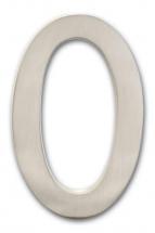 Architectural Solid Cast Brass 4" Floating House Number Satin Nickel "0"