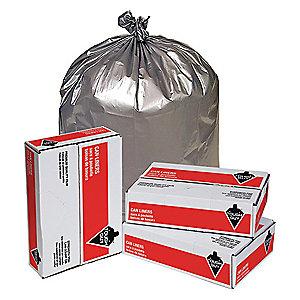 Tough Guy 56 gal. Super Heavy Trash Bags, Silver, Flat Pack of 50