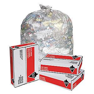 Tough Guy 65 to 95 gal. Super Heavy Trash Bags, Clear, Flat Pack of 50