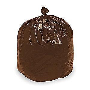 AbilityOne 60 gal. Brown Recycled Trash Bags, Super Heavy Strength, 100 PK