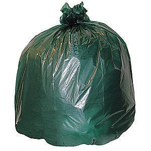 AbilityOne 33 gal. Extra Heavy Trash Bags, Green, Coreless Roll of 40