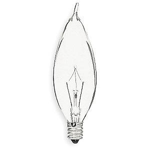 GE 25W Incandescent Lamp, CA10, Candelabra Screw (E12), 180 lm, 2500K