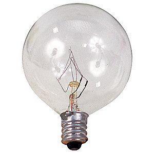 GE 40W Incandescent Lamp, G16.5, Candelabra Screw (E12), 260 lm, 2500K
