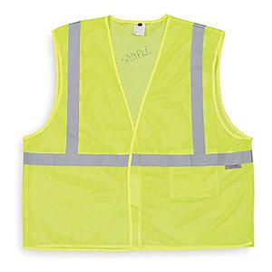 Condor Yellow/Green with Silver Stripe High Visibility Vest, ANSI 1, XL
