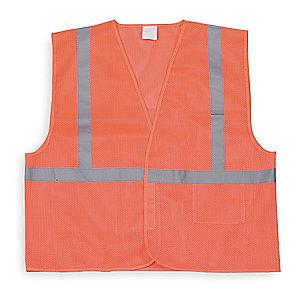 Condor Orange/Red with Silver Stripe High Visibility Vest, ANSI 1, XL