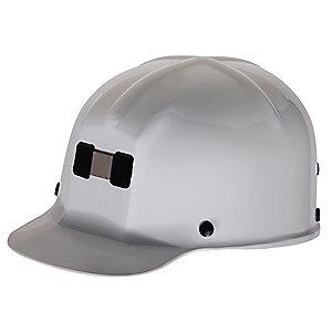 MSA Front Brim Hard Hat, 4 pt. Ratchet Susp., White, Hat Size: 6 to 9