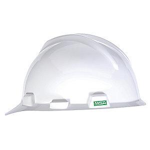 MSA Front Brim Hard Hat, 4 pt. Pinlock Susp., White, Hat Size: 6 to 7-1/8