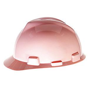 MSA Front Brim Hard Hat, 4 pt. Pinlock Susp., Pink, Hat Size: 6-1/2 to 8