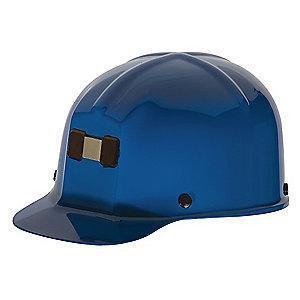 MSA Front Brim Hard Hat, 4 pt. Ratchet Susp., Blue, Hat Size: 6 to 9
