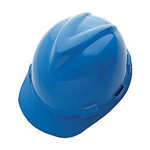 MSA Front Brim Hard Hat, 4 pt. Ratchet Susp., Blue, Hat Size: 6-5/8 to 7-3/4