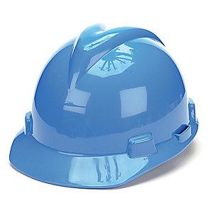 MSA Front Brim Hard Hat, 4 pt. Pinlock Susp., Blue, Hat Size: 6-3/4 to 7-3/8