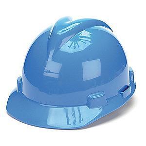 MSA Front Brim Hard Hat, 4 pt. Pinlock Susp., Blue, Hat Size: 6-3/4 to 7-3/8