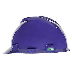 MSA Front Brim Hard Hat, 4 pt. Ratchet Susp., Purple, Hat Size: 6-1/2 to 8