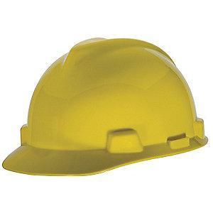 MSA Hard Hat, 4 pt. Pinlock Susp., Yellow, Hat Size: 6 to 7-1/8