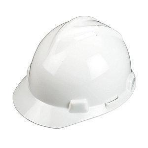 MSA Hard Hat, 4 pt. Ratchet Susp., White, Hat Size: 7 to 8-1/2