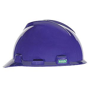 MSA Front Brim Hard Hat, 4 pt. Pinlock Susp., Purple, Hat Size: 6-1/2 to 8