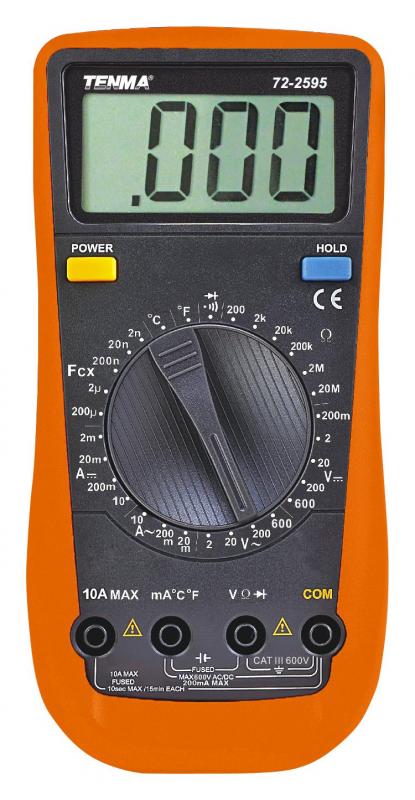 Tenma 600V AC/DC Manual Ranging Digital Multimeter with Temperature Measurement