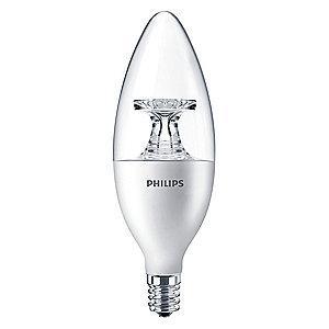 Philips 4.5 Watts LED Lamp, B11, Candelabra Screw (E12), 300 Lumens, 2700K
