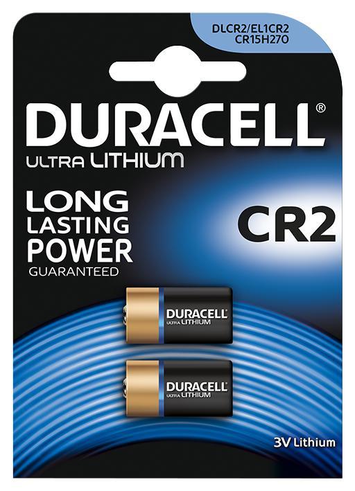 Duracell CR2 Ultra 3V Lithium Camera Batteries, 2 Pack