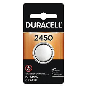 Duracell Lithium Coin Cell, Voltage 3, Battery Size 2450, 1 EA