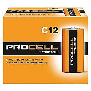 Duracell C Standard Battery, Duracell Procell, Alkaline, PK12