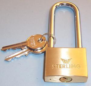 Sterling Long Shackle Brass Padlock 40mm