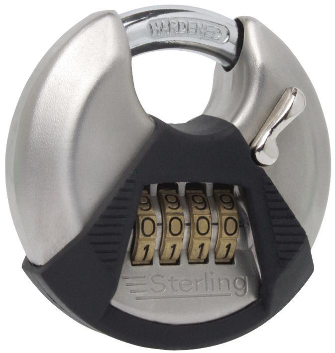 Sterling Stainless Steel Disc Combination Padlock 70mm 4-Dial
