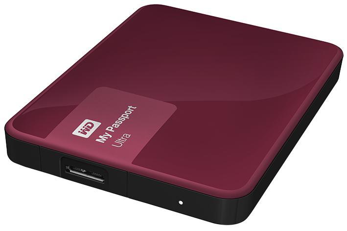 WD My Passport Ultra USB 3.0 Portable Hard Drive, Berry - 1TB