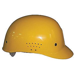 Condor Yellow Polyethylene Bump Cap, Perforated Sides, Fits Hat Size: 6.5 to 7.5