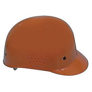 Condor Orange Polyethylene Bump Cap, Perforated Sides, Fits Hat Size: 6.5 to 7.5
