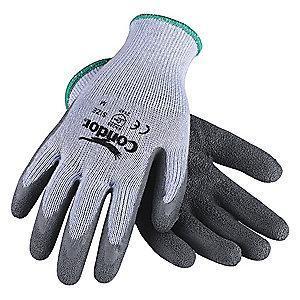 Condor Natural Rubber Latex Cut Resistant Gloves, Cut Level 2,Gray, L, PR 1