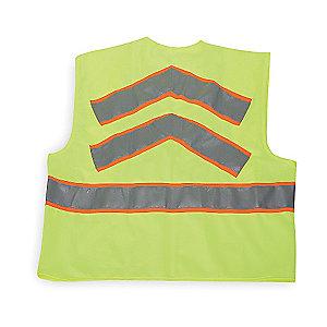 Condor Yellow/Green with Orange/Silver Stripe High Visibility Vest, Zipper, XL