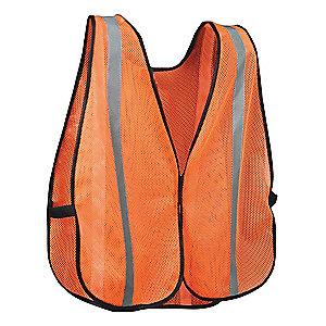 Condor Orange/Red with Silver Stripe High Visibility Vest, Hook-and-Loop