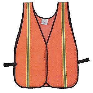 Condor Orange/Red with Silver Stripe High Visibility Vest, Hook-and-Loop, 2-3XL