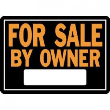 Hy-Ko Sign, "For Sale By Owner", Hy-Glo Orange & Black Aluminum, 10x14"