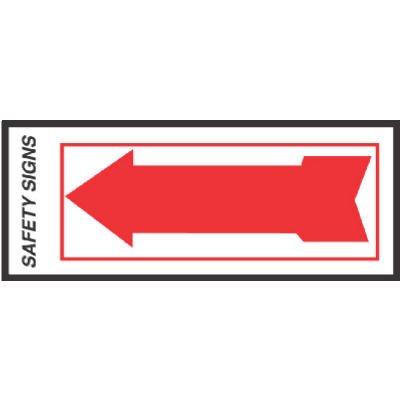 Hy-Ko Sign, Safety Arrow, Peel & Stick, Red & White Glow-In-The-Dark 4x11"