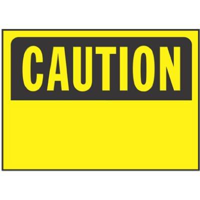 Hy-Ko Sign, "Caution", Black/Yellow Polypropylene, 10x14"